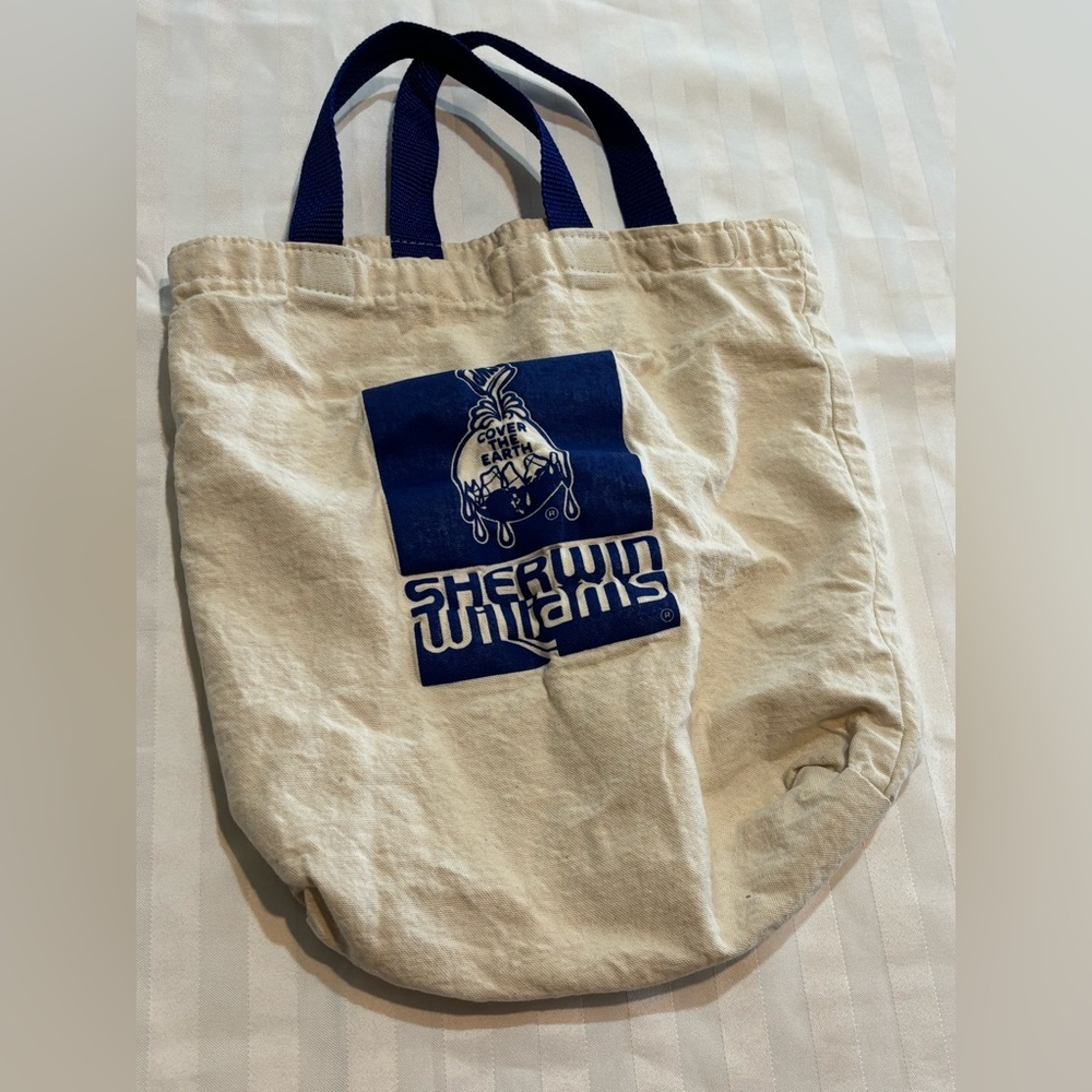 Blue and Beige Sherwin Williams Tote Bag (Good Condition)
